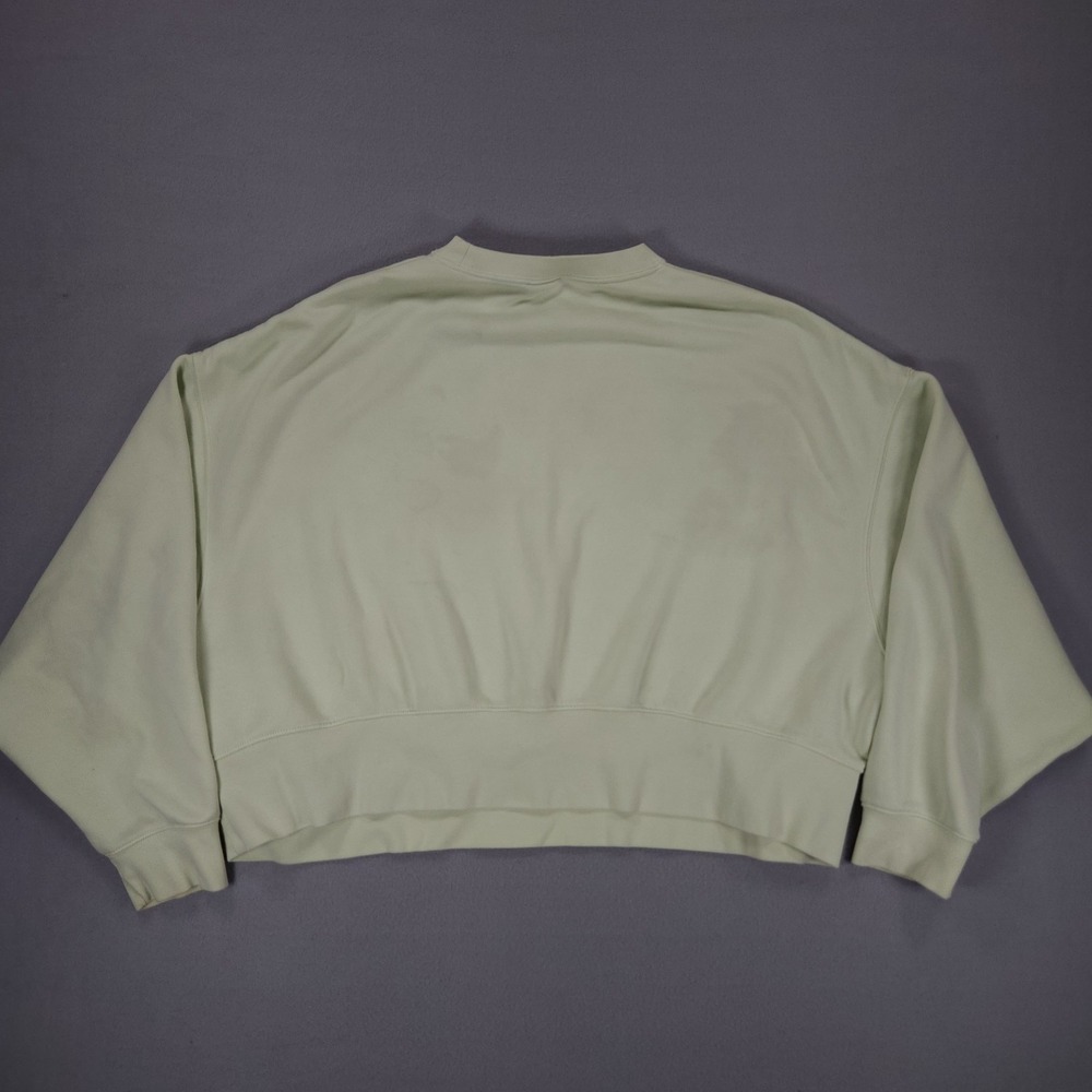 Nike Dri-Fit Women Cropped Sweatshirt Green Oversized Top Embroidered Swoosh L - Picture 7 of 8